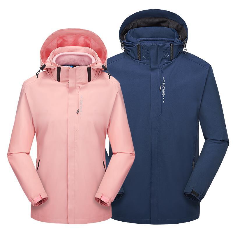 Chaqueta de invierno al aire libre para hombres y mujeres tres en uno de dos piezas chaqueta impermeable a prueba de viento traje de alpinismo de lana LOGO