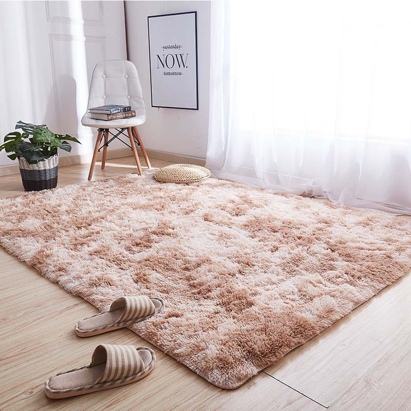 Alfombra de seda y lana para sala de estar, estilo nórdico, teñida, de gran superficie, para el hogar, estudio, sala de estar, sofá, mesa de café.