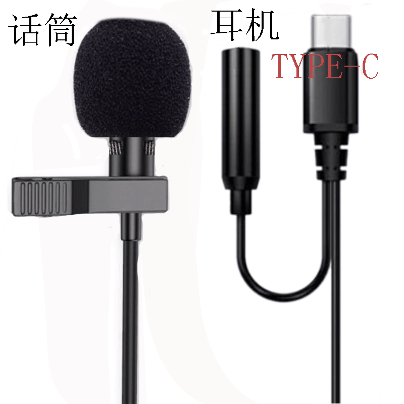 Lavalier Microphone Metal Head Mobile Phone Computer Video Recording Live Sound Card Microphone K Song Live Microphone