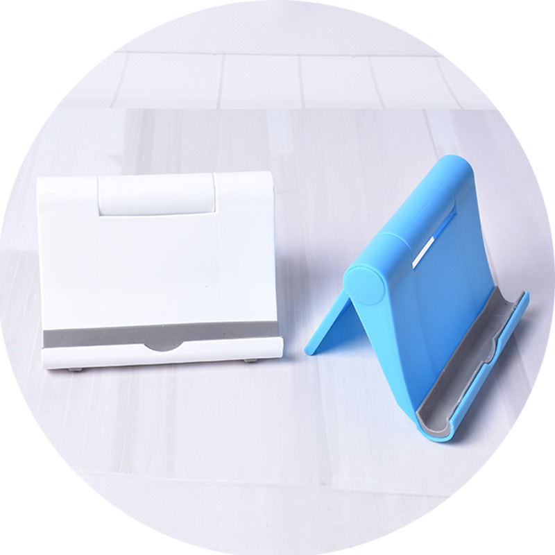 Soporte de teléfono móvil de plástico en stock tableta de teléfono móvil soporte plegable universal soporte de teléfono móvil de escritorio de publicidad impreso LOGO