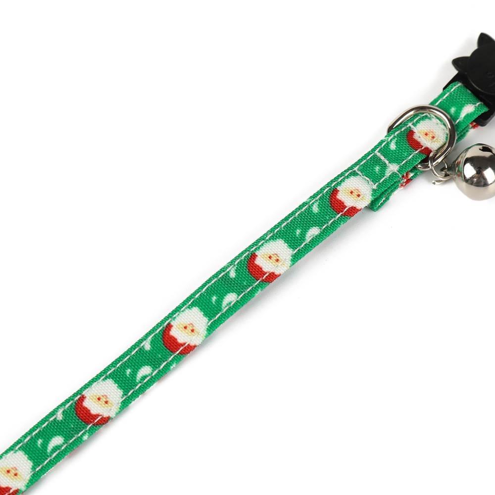 Fabricantes de nuevos productos de mascotas transfronterizos en stock Santa Claus Snowflake Collar de gato de Navidad