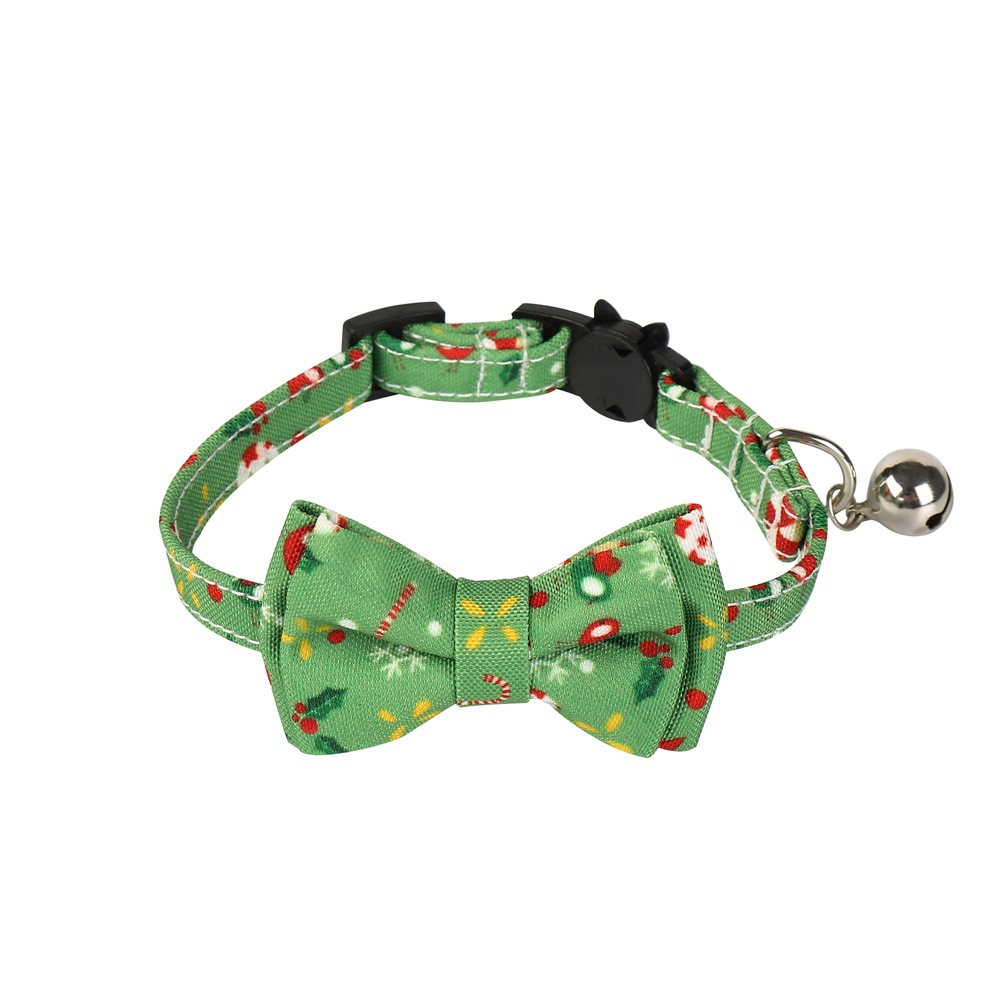 Fabricantes de nuevos productos de mascotas transfronterizos en stock Santa Claus Snowflake Collar de gato de Navidad