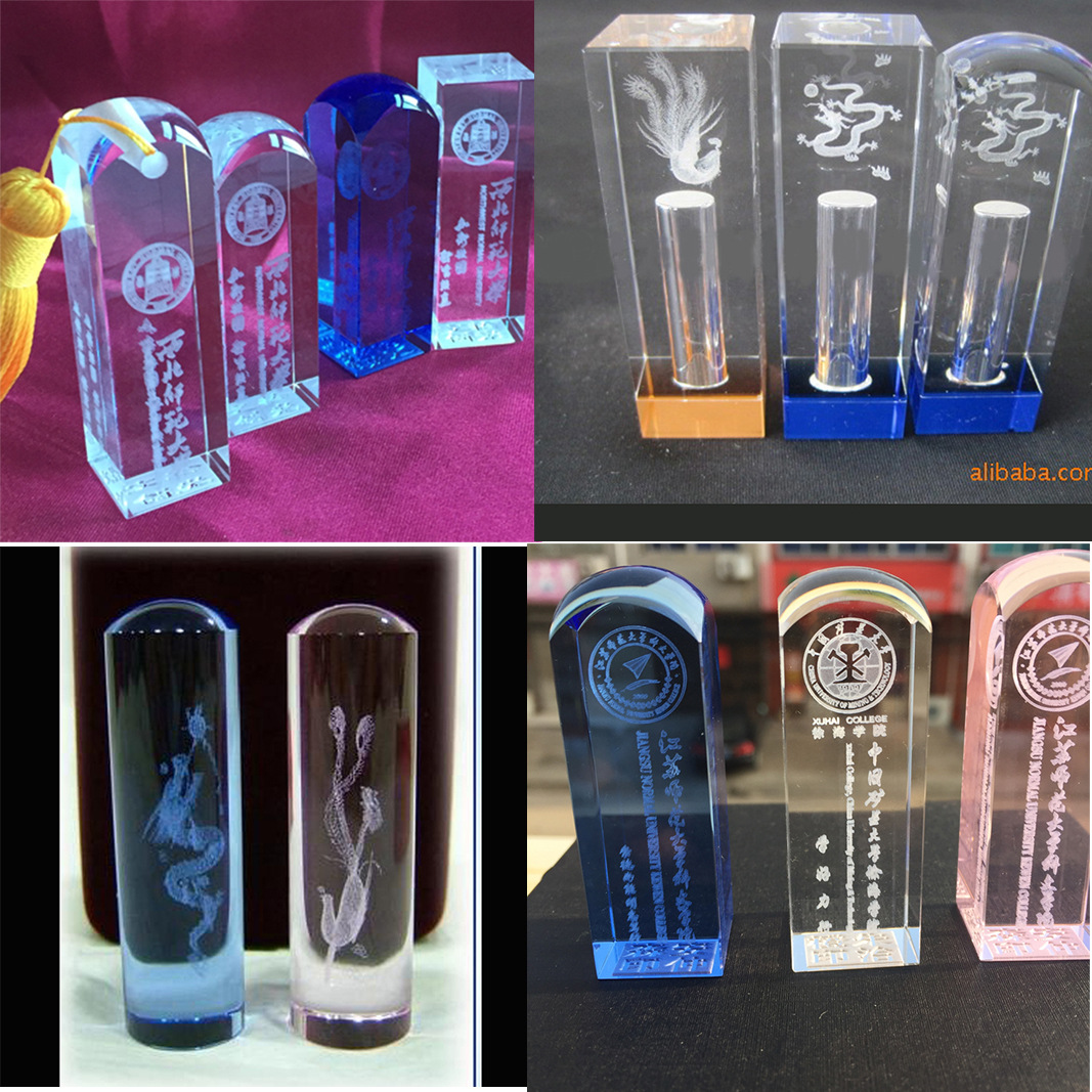 大学院校毕业纪念水晶印章226 337  内雕校徽校训个性私章胎毛章