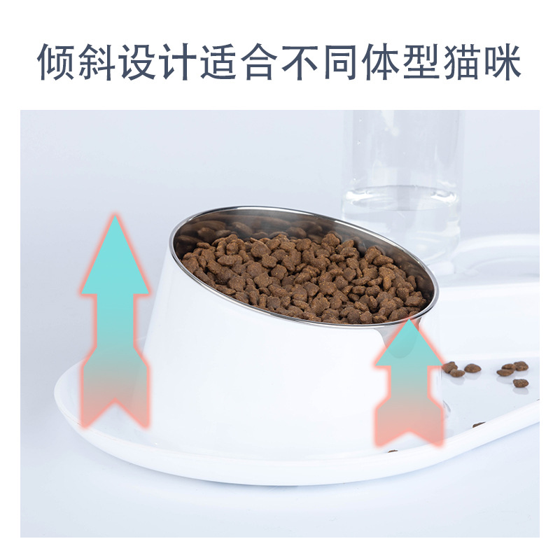 Anti-salpicaduras de acero inoxidable extraíble y lavable doble Tazón protección contra la inclinación columna cervical Tazón para mascotas tazón de comida para gatos de doble uso tazón para perros