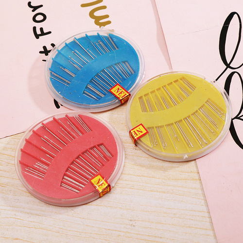 Household combined large and small sewing needles, hand sewing needle round box set, sewing needle box, embroidery steel needle box wholesale