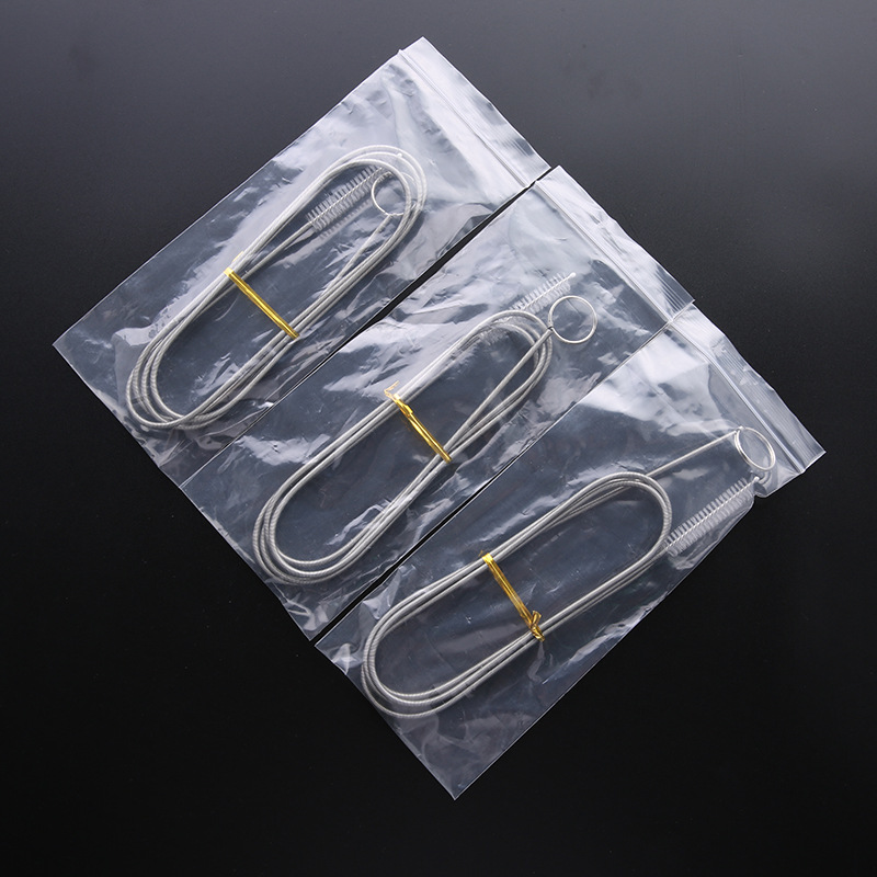 En stock cepillo de resorte de acero inoxidable refrigerador draga drenar agujero cepillo de limpieza tubo draga herramienta cepillo bandeja de té cepillo