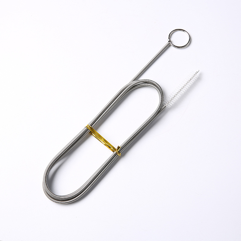 En stock cepillo de resorte de acero inoxidable refrigerador draga drenar agujero cepillo de limpieza tubo draga herramienta cepillo bandeja de té cepillo