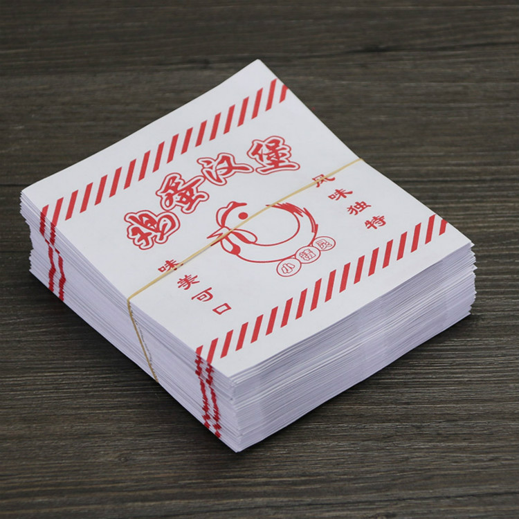 批发预定鸡蛋汉堡纸袋 蛋肉堡防油纸袋子早点打包一次性食品纸袋