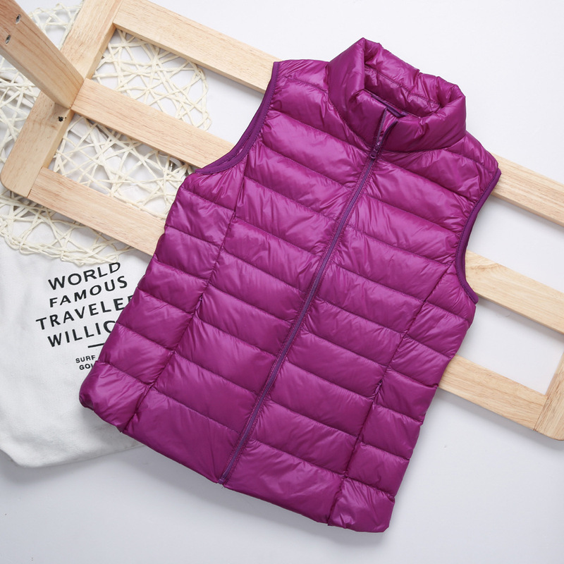 2023 Autumn and Winter New Lightweight down Vest Women's Korean Style Short Vest Large Size Waistoutwear Slim Thin Jacket