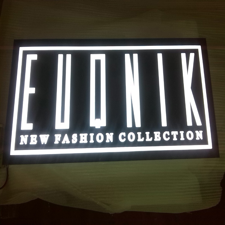 LED不锈钢亚克力无边玫红背光幻彩通体发光字广告标识招牌灯箱