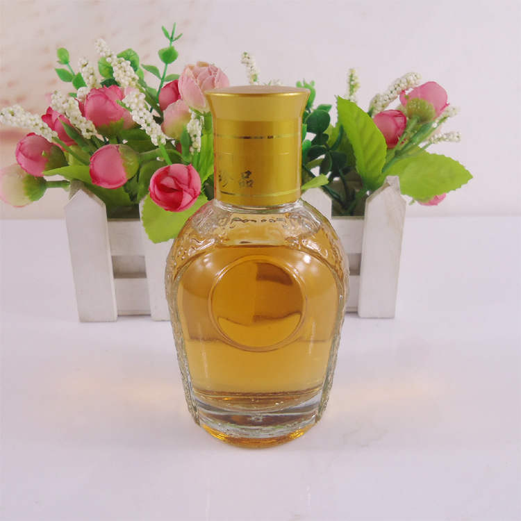 厂家直销圆形透明125ml小容量玻璃酒瓶 玛卡酒保健药酒玻璃瓶