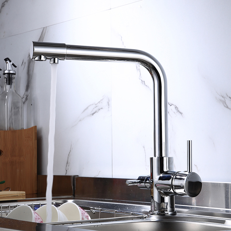 Cobre negro spray pintura cocina puro grifo fregadero vegetal cuenca giratoria doble manija doble agujero grifo