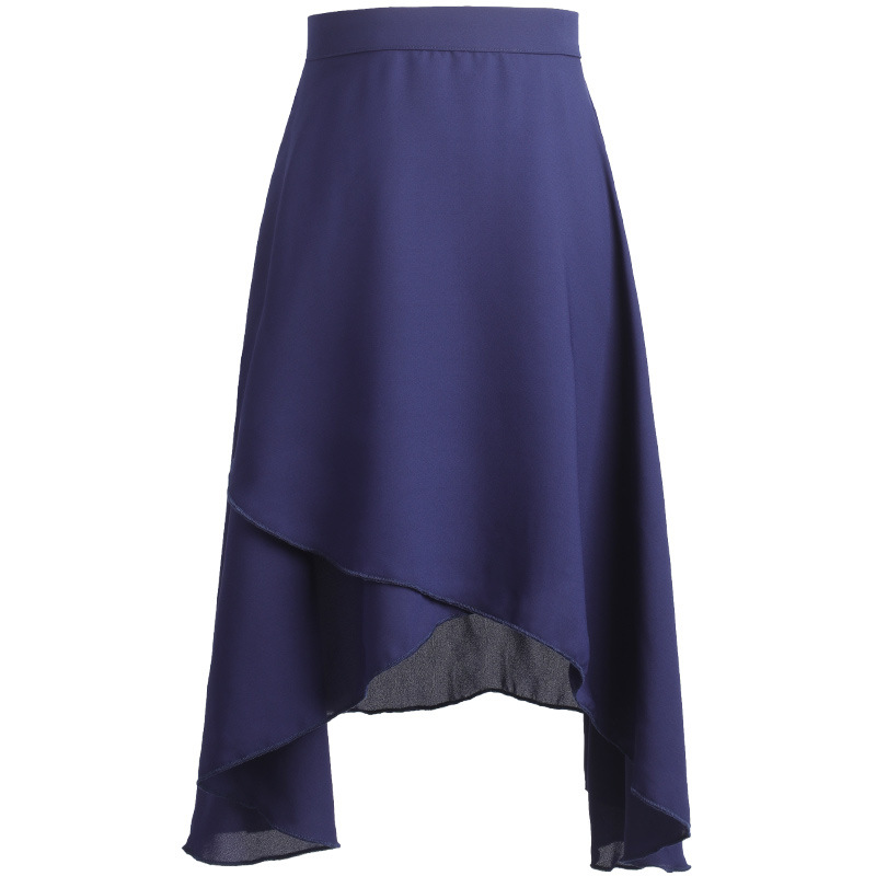 Falda de Ballet para adultos de una sola pieza con cordones delantal de gasa de media longitud Ropa de baile práctica falda de gasa Falda larga falda de maestro femenina image 6