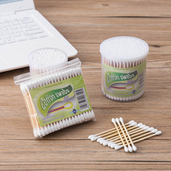 Household double-headed cotton swabs, disposable cosmetic cotton swabs, simple pack, 100 sanitary tampons, ear cleaning cotton swabs