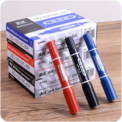 Dual-headed oily thick marker, non-fading highlighter, dual-width express logistics marker, office labeling pen