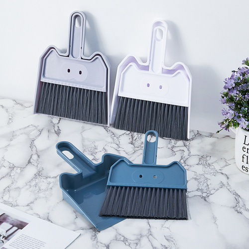 F374 Home Desktop Mini Broom Keyboard Cleaning Brush Small Broom Set with Dustpan Computer Debris Brush