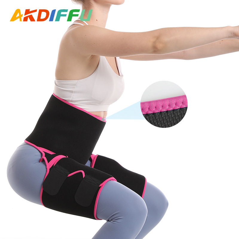 Deportes de una pieza cinturón sudor corsé pierna banda sudor protección cinturón ajustable cintura alta cadera elevación cinturón flaco pierna banda