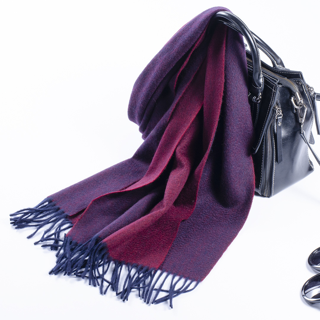 Inner Mongolia fábrica al por mayor de cachemira pura 30 bufanda ancha de dos colores falso de doble cara 35 de ancho hombres y mujeres de otoño e invierno de espesor medio