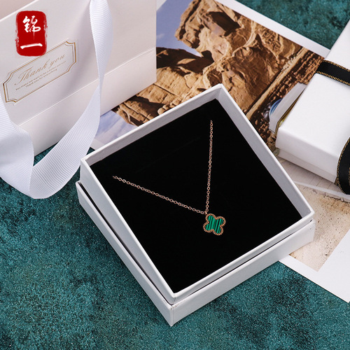 Wholesale factory pure white glossy jewelry box earring ring box accessory packaging box shoulder bag with logo available