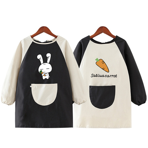 Children's long-sleeved apron waterproof and oil-proof printed kindergarten painting clothes for older children reverse dressing baby eating coveralls