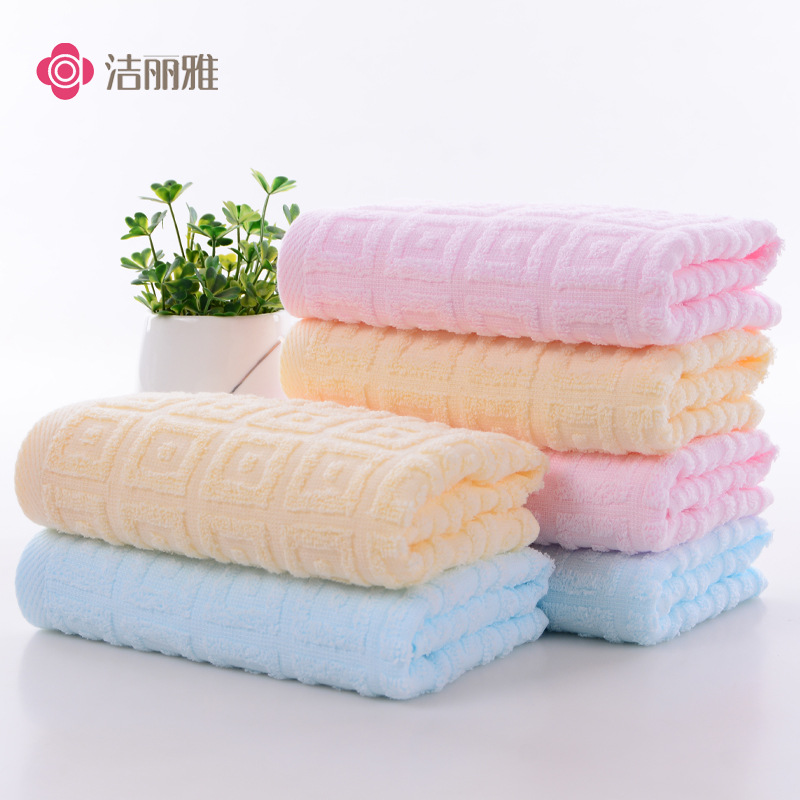 Jieliya pure cotton towel simple light plain face towel unisex waffle absorbent face towel