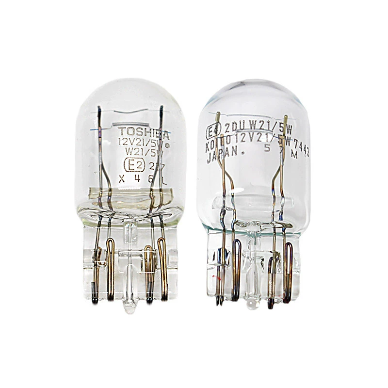 Автомобильная Тормозная лампа Toshiba, лампа заднего хода с шириной рулевого управления T10 T15 T20, янтарная двухпроволочная мононить