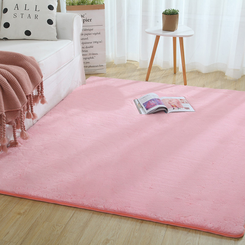 Alfombra de imitación de piel de conejo, alfombra para mesa de centro de la sala de estar, alfombra sencilla y moderna para dormitorio, alfombra gruesa lavable para estudio.