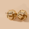 Brand retro fashionable design metal earrings, 2021 collection, European style, internet celebrity, trend of season