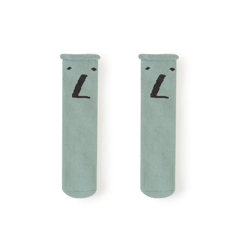 20 años calcetines para niños otoño e invierno nuevo cálido engrosamiento forrado de lana bebé Terry calcetines tubo largo sin tacón boca suelta calcetines para bebés