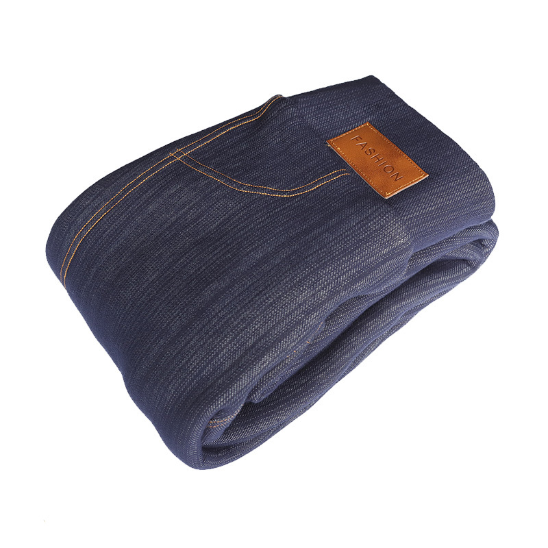 Super Thick Padded Jeans Women Winter Plus Velvet Lambskin Leggings High Waisted Outerwear Large Size One Pants Warm Cotton Pants