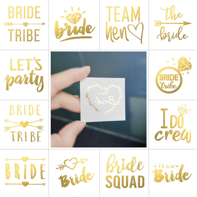 Bronzing Tattoo Sticker Amazon Team Bride European and American Bridesmaid Wedding Bachelor Party Metal Sticker