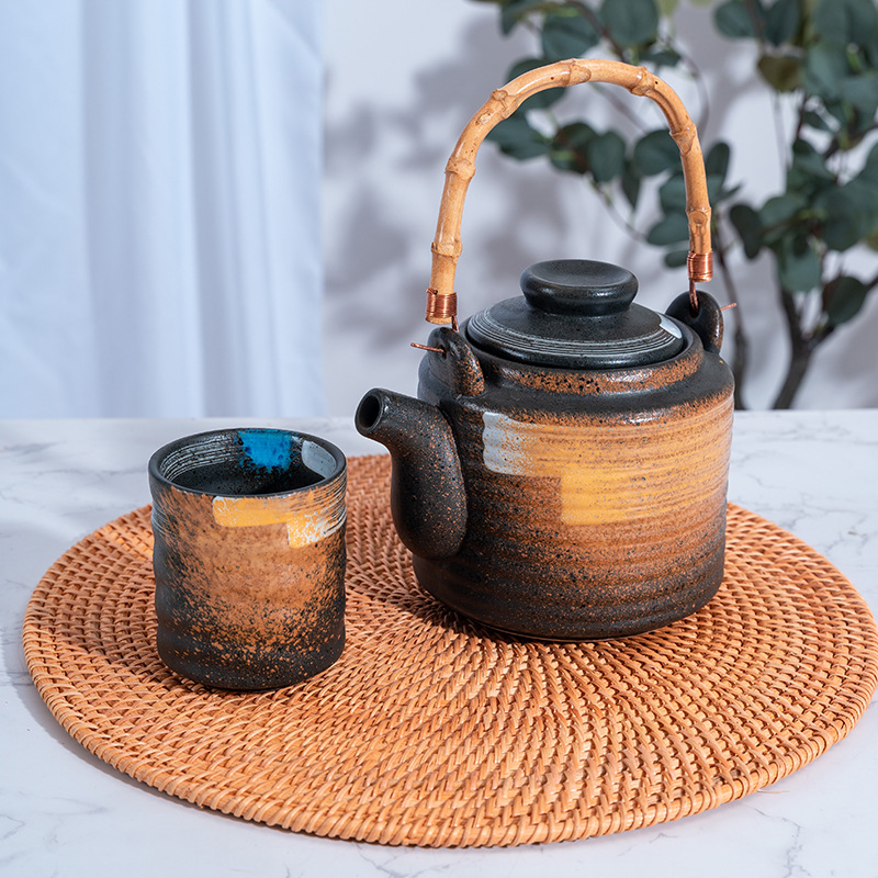 Vietnam ratán taza estera tazón de plato estera de aislamiento traje tetera estera plato estera de mesa juego de té estera de paja