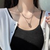 Necklace stainless steel, choker, pendant, accessory, simple and elegant design, internet celebrity