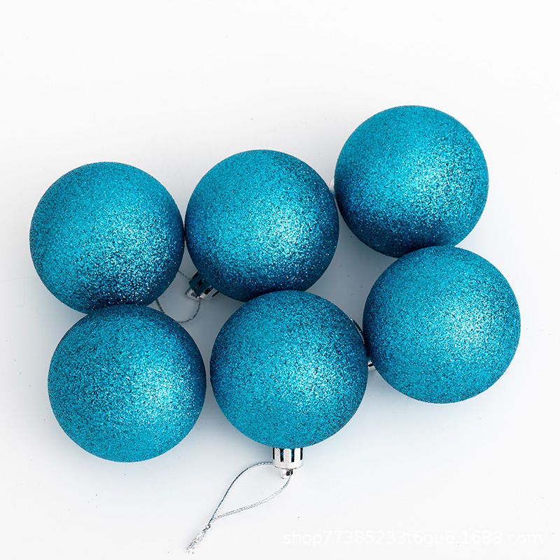 6 / 8 / 10cm lago azul de Navidad cielo azul galvanizado bola colgante decoración navideña ventanas de hotel decoración del centro comercial