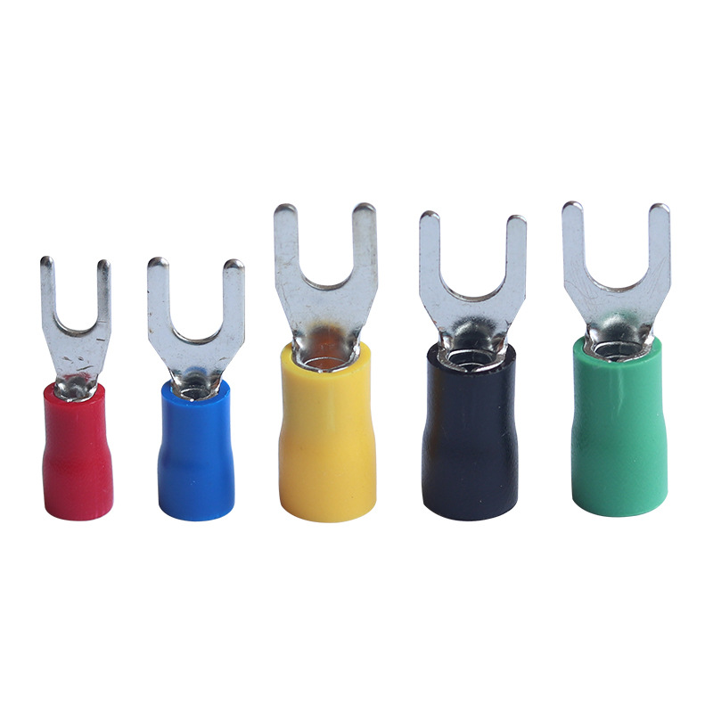 SV1.25-4平方系列 U型Y型叉形绝缘冷压接线端子铜鼻子 黄铜 2-3/4