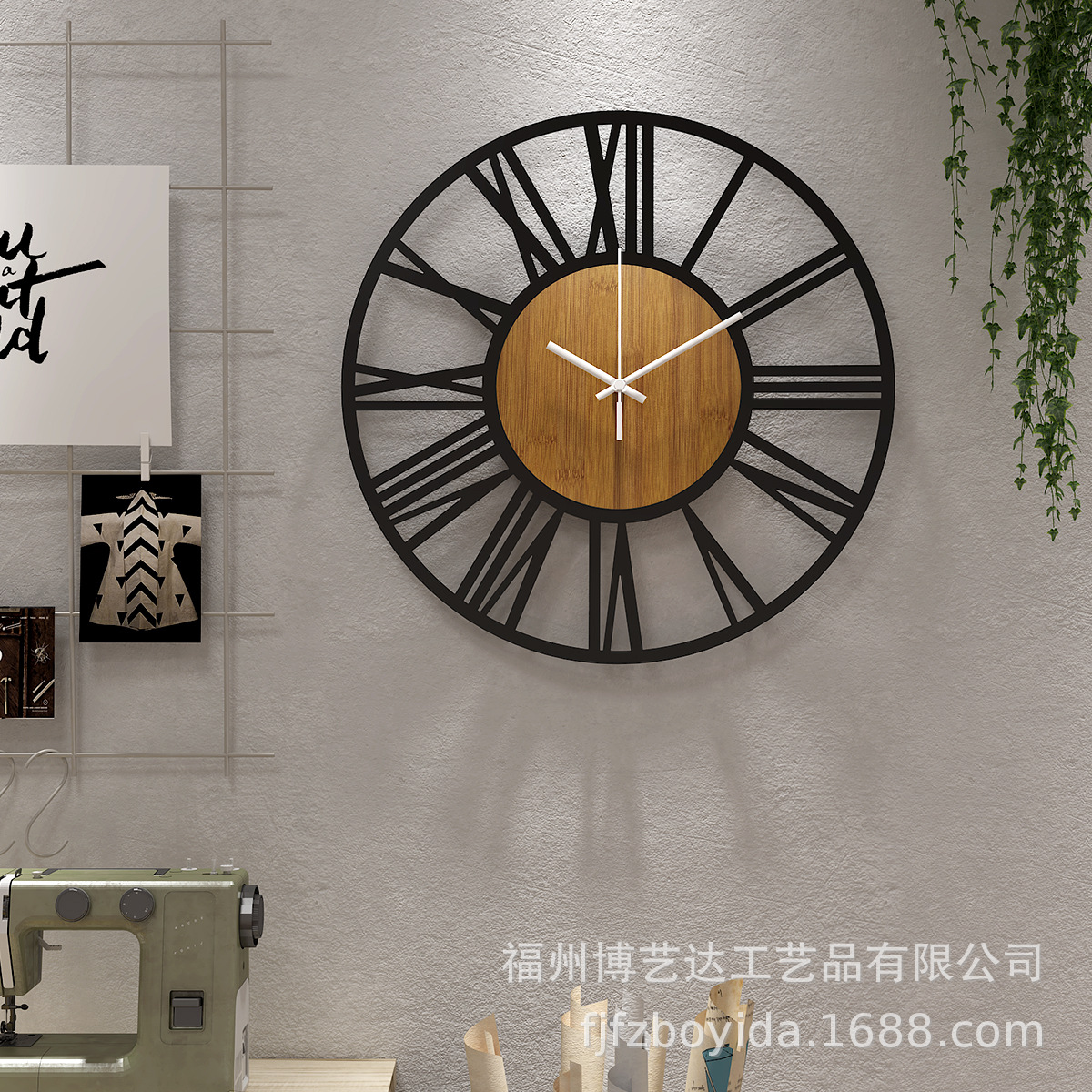 Estilo nórdico Amazon Venta caliente hierro Reloj de pared hogar sala de estar dormitorio Reloj simple creativo luz lujo mudo reloj