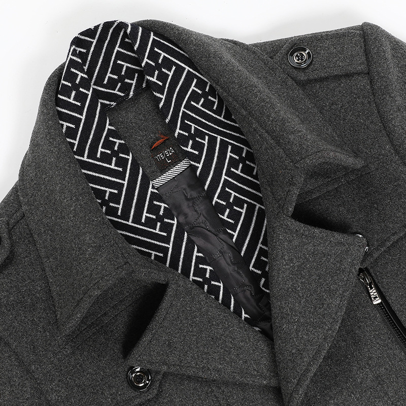 2020 nuevo abrigo de invierno para hombre gabardina de lana de algodón cuello de bufanda desmontable abrigo de hombre transfronterizo