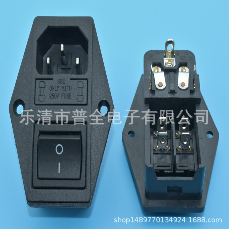 AC电源插座 三合一AC插座AC-01A 双保险医疗器械插座品字插座