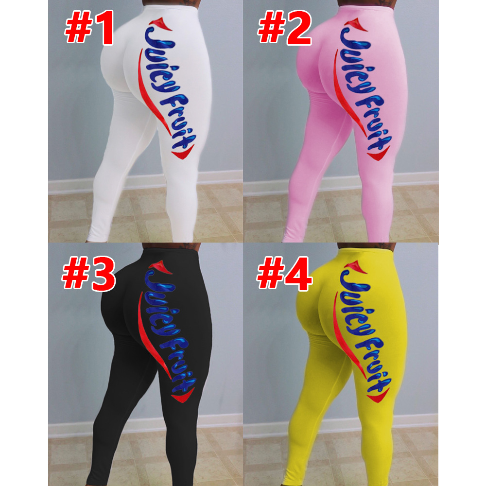 D9318 Amazon Hot European and American Women's Sexy Women's Tight Pants Pattern Printed Pants Yoga Pants