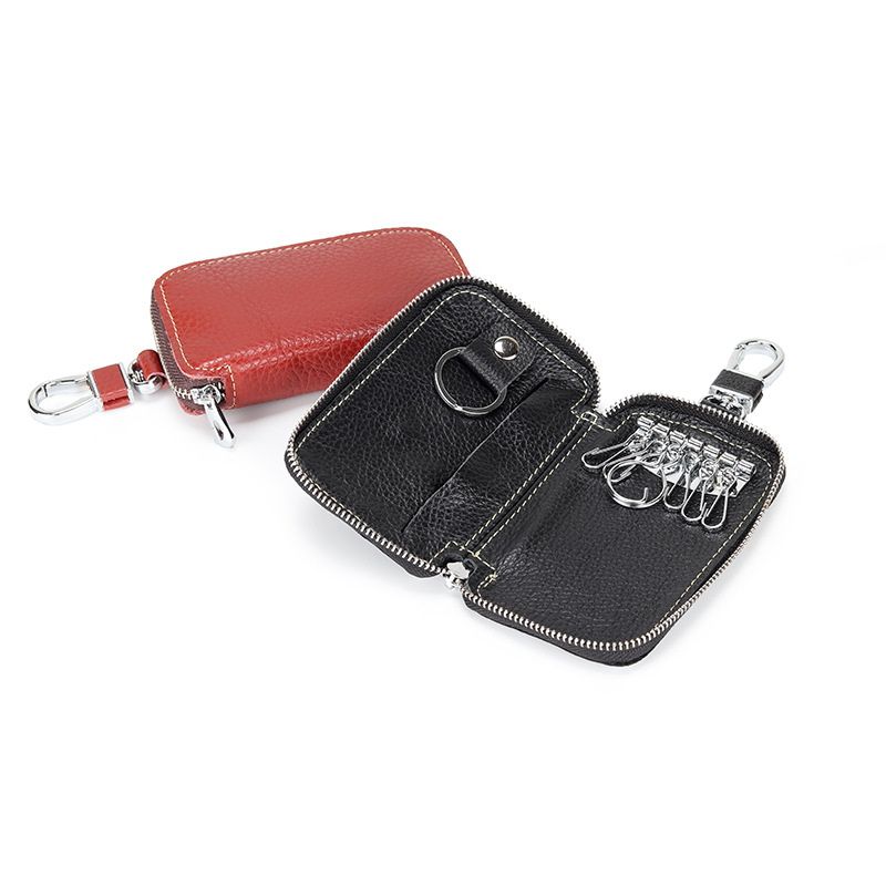 Genuine Leather Men's Key Bag Style Fashion Key Bag First Layer Cowhide Waist Hanging Multi-functional Coin Purse