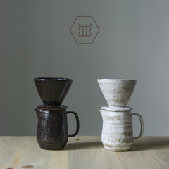 Creative hand-brewed coffee pot set, daily coffee filter cup, instant coffee set, cross-border stoneware handmade coffee set