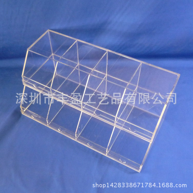 深圳供应专卖店用有机玻璃多格储物盒 亚克力储物盒