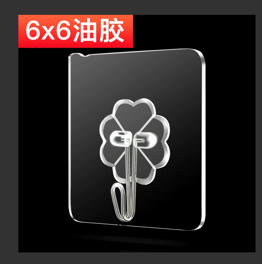 Creative transparency without marks, powerful hook Kitchen Bathroom, transparent wall routing hook waterproof hook free punch -free wholesale hook
