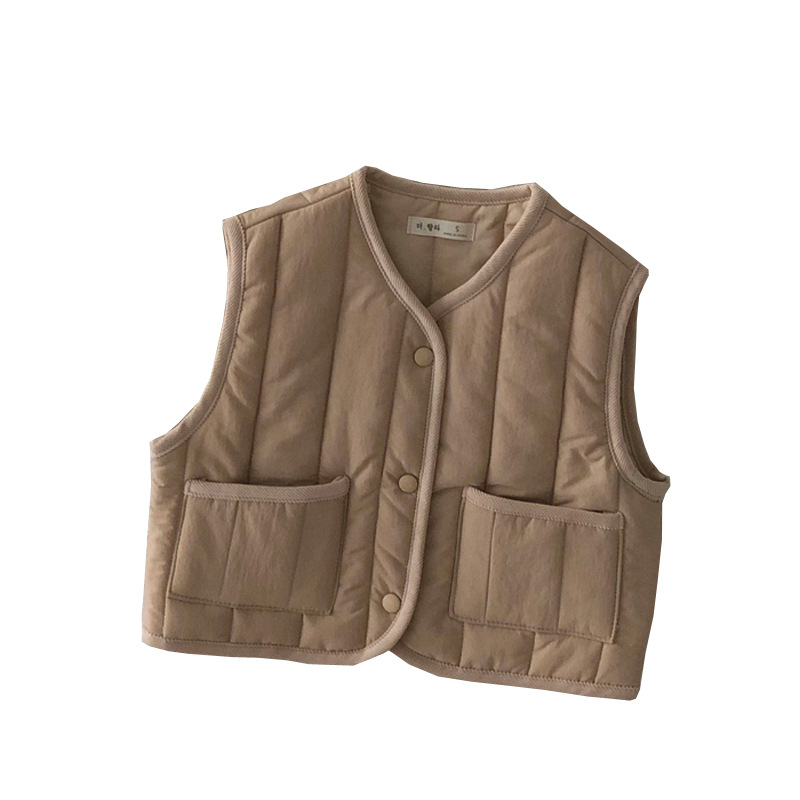 Estilo coreano ropa para niños retro chaleco a juego para niños y niñas práctico chaleco a prueba de viento otoño e invierno nuevo