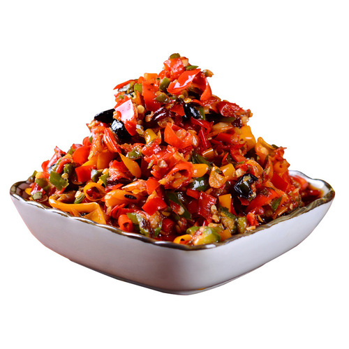 Homeland Mountain Hunan Specialty Chopped Chilies, Farmhouse Mixed Rice with Colorful Bell Peppers, Extra Spicy Appetizer Sauce 280g*1 Can