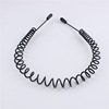 Fashionable sports wavy black headband, scalloped hair accessory for face washing, simple and elegant design