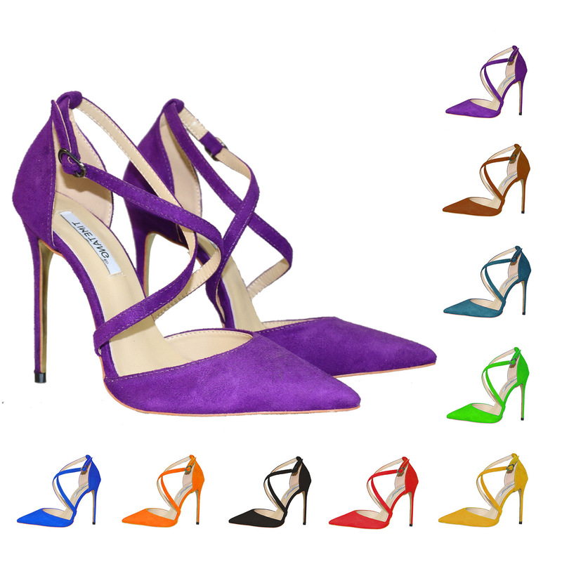 Candy-colored sexy cross-strap pointed stiletto heel sandals T-stage catwalk nightclub shoes cross-border hot sale Candy-colored sexy cross-strap pointed stiletto heel sandals T-stage catwalk nightclub shoes cross-border hot sale