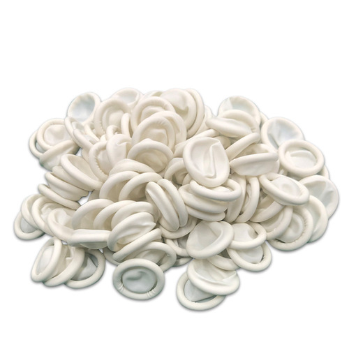 Anti-sweat, wear-resistant, non-slip, thickened, dust-free, powder-free, white, highly elastic, disposable latex finger cots, rubber finger cots