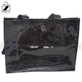 广东工厂生产黑色手提PVC滩袋 炫彩PVC车缝袋欢迎咨询