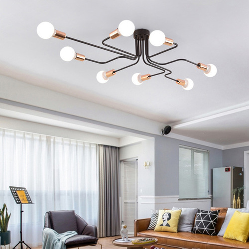 American-style creative minimalist modern living room iron industrial style ceiling lamp study bedroom restaurant clothing store LED light